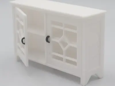 Kitchen living room cabinet with functional door  3D print model