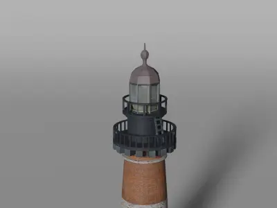 Old brick lighthouse Low-poly 3D model