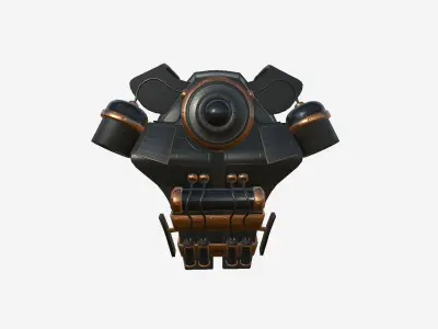 SciFi Backpack B01 Black Copper - Fashion Character Design Low-poly 3D model