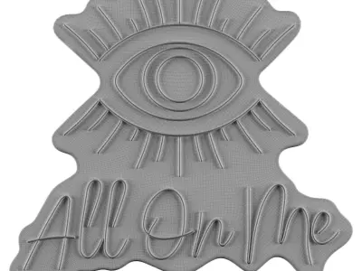 All Eyes On Me Neon Sign 3D model