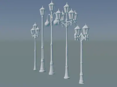 Historic Oakland Iron Street Light pole 3D print model
