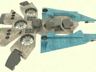 Es - 800 Spaceship  Low-poly 3D model