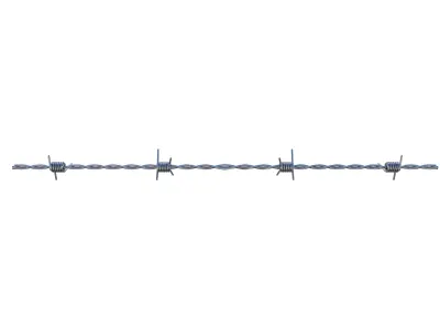 Barb Wire Chrome Low-poly 3D model