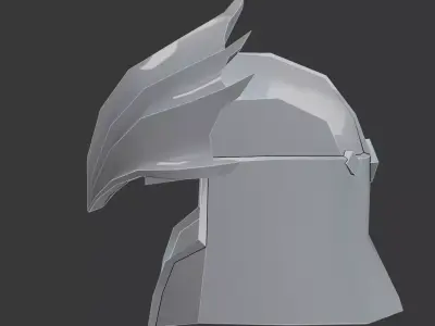 Dark Fantasy Warrior Helmet SciFi Hybrid Design 3D print model