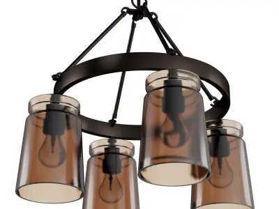 Golden Lighting Rubbed Bronze Chandelier 3D model
