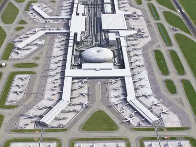 Singapore - Changi Airport - SIN Low-poly 3D model