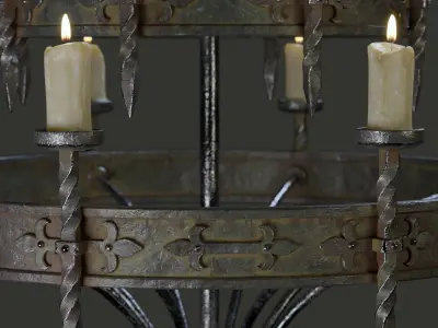 Candle Chandelier A Low-poly 3D model
