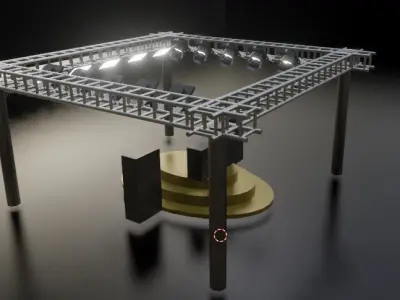 nightclub metal structure with lights 3D model