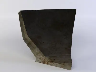 Grey plate Low-poly 3D model