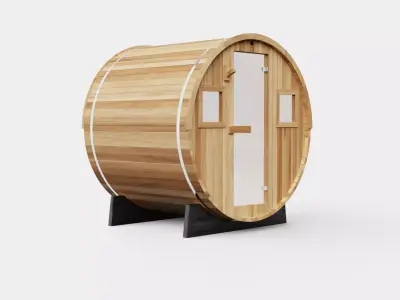 Barrel Sauna for 6 Person Low-poly 3D model buy