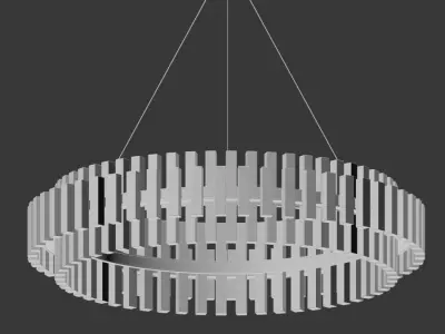 Phoebe 48 Round LED Crystal Chandelier Antique Brass 3D model