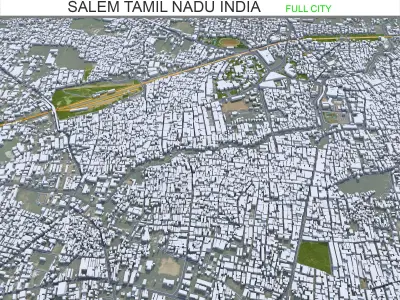 Salem Tamil Nadu India 40km Low-poly 3D model