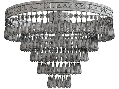 Mercer Round Chandelier Low-poly 3D model