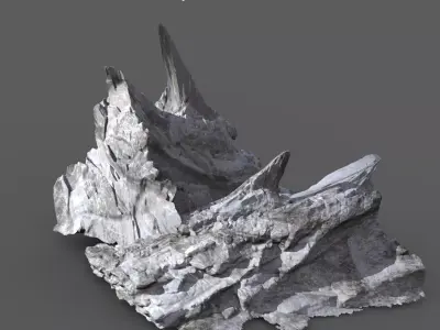 Ice shard mining rocks 3D model