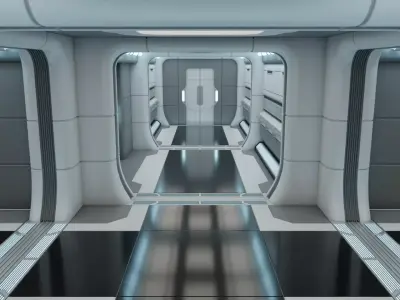 Sci Fi Corridor Kit 1 3D model