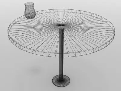 Table with Vase Free low-poly 3D model