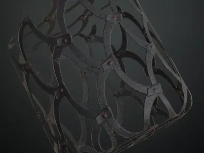 Heavy-Duty Riveted Black Iron Guard PBR Seamless Texture