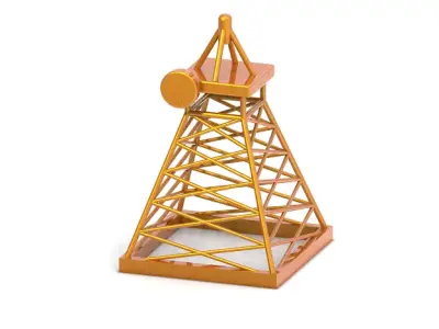 Mobile Tower Low-poly 3D model