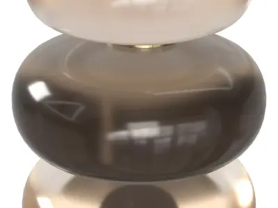 Contemporary Floor Lamp with Marble Base and Glass Totem 3D model