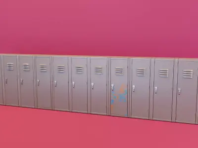 Kids School Locker Low-poly 3D model