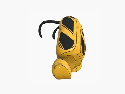 SciFi Backpack H02 Yellow - Fashion Character Design Low-poly 3D model