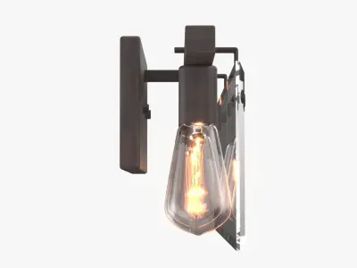 Antique Bronze Clear Glass Luxe Bath Vanity Light 3D model