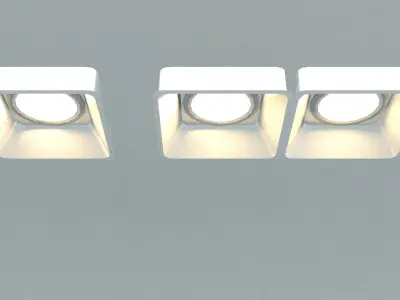 laos Square Recessed Ceiling Lamps Low-poly 3D model