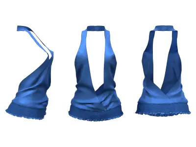 Deep Cleavage V Cut Elastic Bottom Top Low-poly 3D model