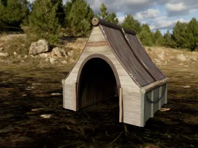 Cabin -Hut Low-poly 3D model