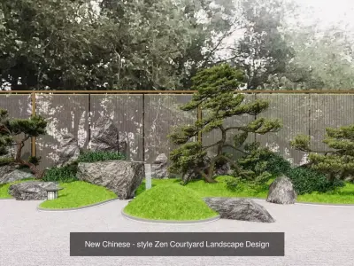 Japanese-style garden combination 3D Model Pack