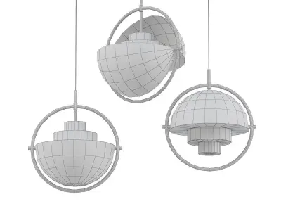 MULTI-LITE three circular pendant lights hanging 3D model