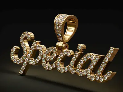 scripted name letter pendant  3D print model