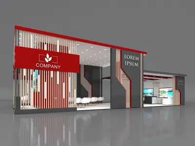 3D Exhibition Booth Stand Stall 16x7m Height 500 cm 3 Side Open 3D model
