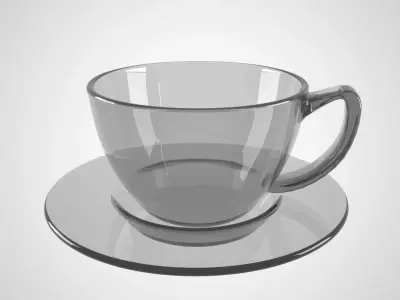 Glass Coffee Cup Light Black Color 3D model