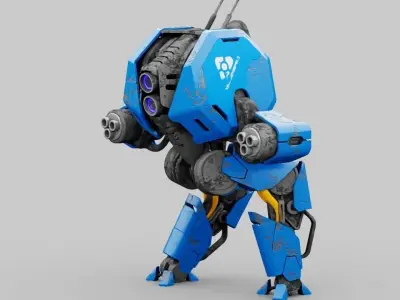 Combat Droid HEXA   rigged 3D model