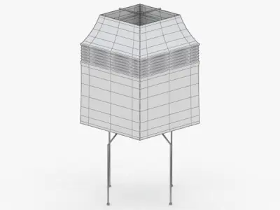 1408 - Paper Lamp Low-poly 3D model