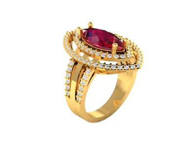 Women Ring  Render 3dm STL OBJ FBX Details 3D print model 25