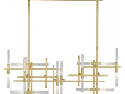 Mikado Double LED Linear Suspension 3D model