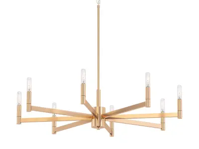 Erzo 8 brass chandelier with six lights 3D model