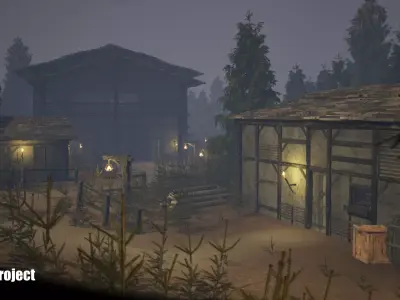 Medieval Village Houses Pack GameReady UE5 Low-poly 3D model