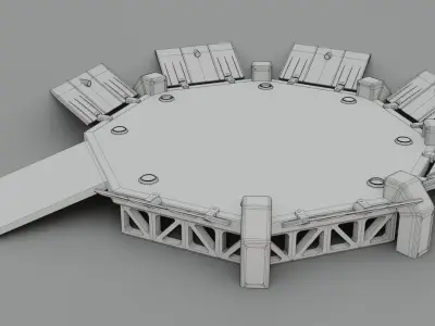 Sci-fi Landing Pad - Low poly - Game ready - PBR Low-poly 3D model