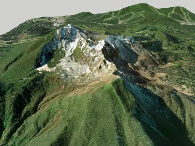 Mountain landscape Volcano Bandai Japan 3D model