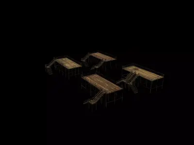 modular scaffolding set 3D model