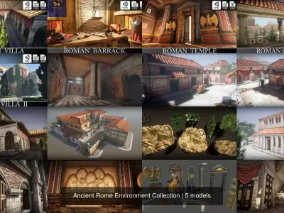Ancient Rome Environment Collection 3D Model Pack