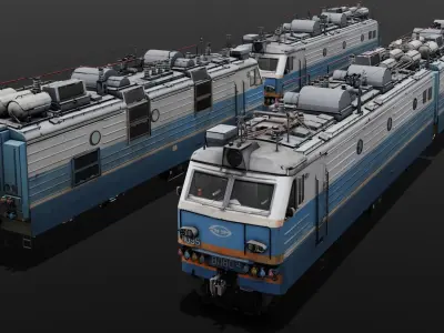 Soviet-built VL80 P electric locomotive 3D Model  Low-poly 3D model