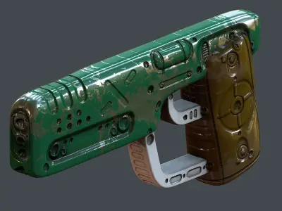 Gun scifi 3d model scifi Low-poly Low-poly 3D model Low-poly  Low-poly 3D model