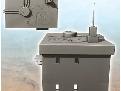 Futuristic house with bionic door and exterior drainpipes 18 - F 3D print model