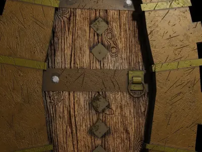 Door stylized Low-poly 3D model