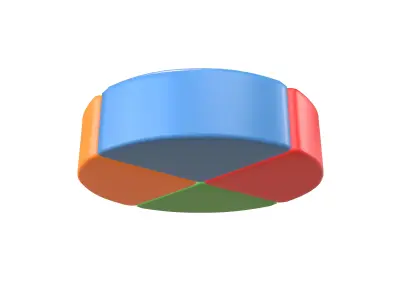 Pie Graph v1 001 Low-poly 3D model