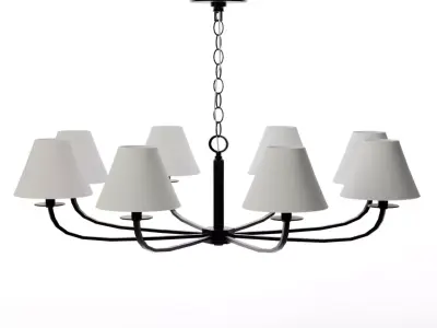 Industrial Multi-Tier Bronze Chandelier - Cormac Series Low-poly 3D model